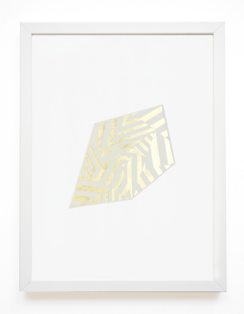 Dazzle shape (série 1 - 8) 2015 feuille d’or sur papier 30 x 40 cm