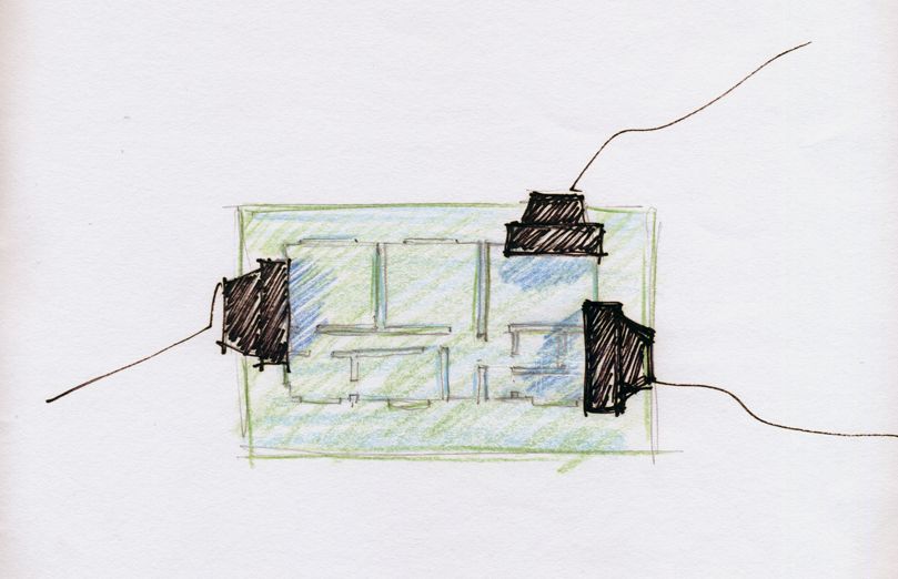 Linoléum, dessin préparatoire, 1999