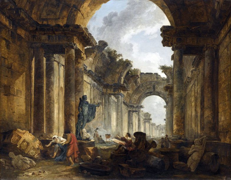 Vue imaginaire de la galerie du Louvre en ruines, Hubert Robert, 1796
